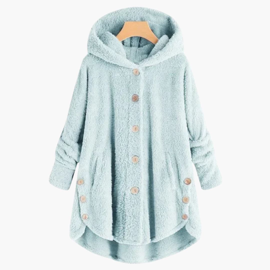 Ladies' Hooded Coat with Button Front - Olytrend