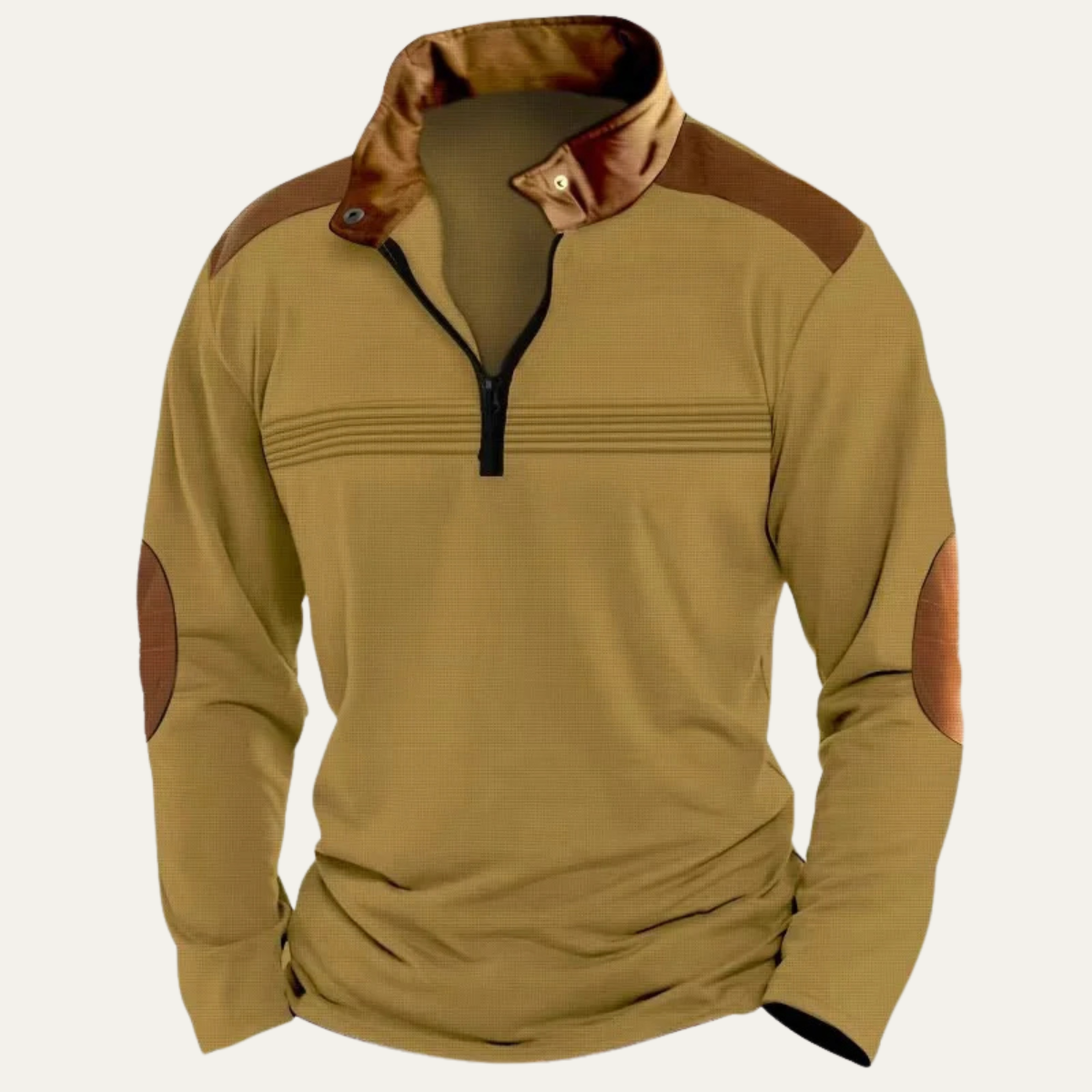 Classic Men's Retro Half Zip Crew Neck Sweater