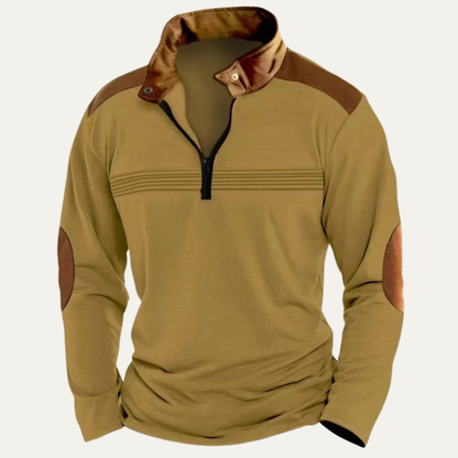 Classic Men's Retro Half Zip Crew Neck Sweater
