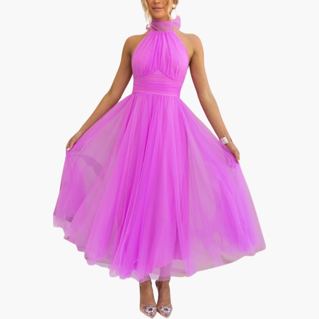 Chic Halter Neck Evening Gown