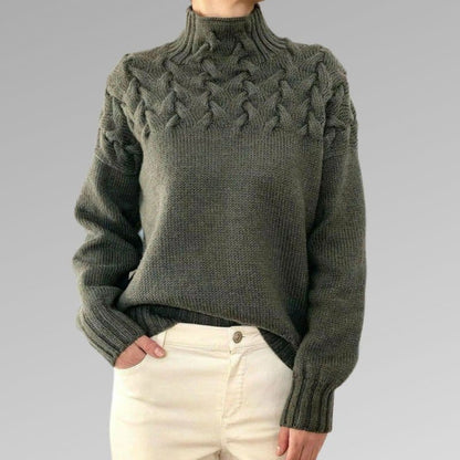 Cozy Women's Cable Knit Wool Sweater
