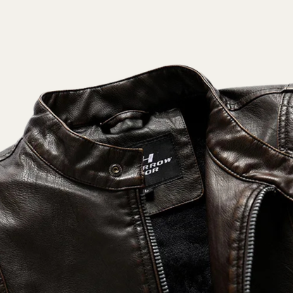 Slim Fit Classic Men's Leather Biker Jacket