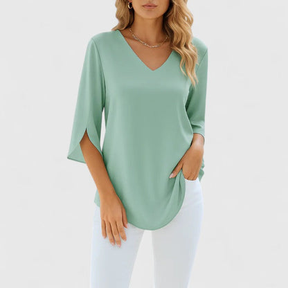 Elegant Deep V Neck Women's Blouse