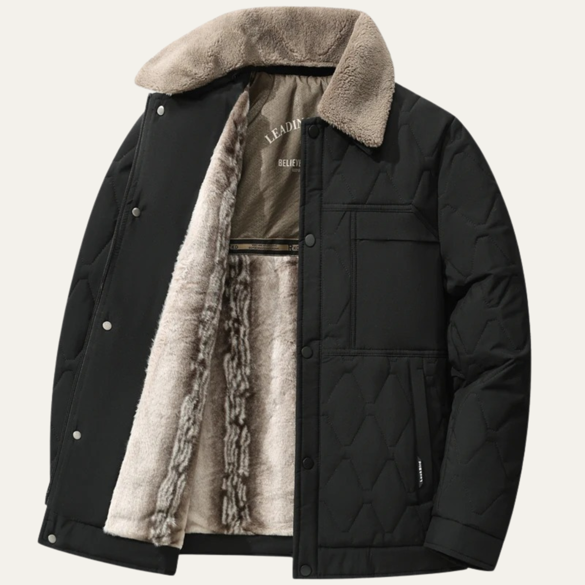 Warm Men's Fleece Lined Baseball Jacket