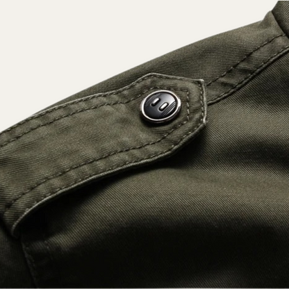 Stylish Men's Cotton Cargo Jacket with Multiple Pockets