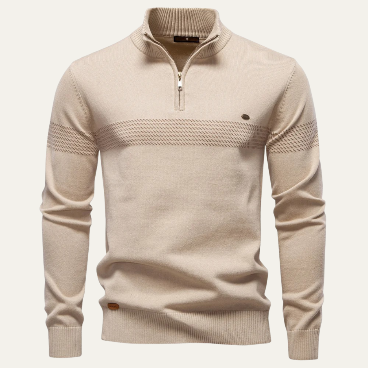 Warm Mens Half Zip Wool Sweater