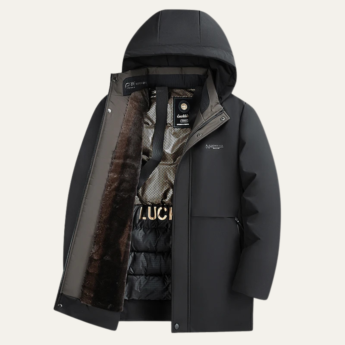 Insulated Men's Waterproof Parka Coat with Hood