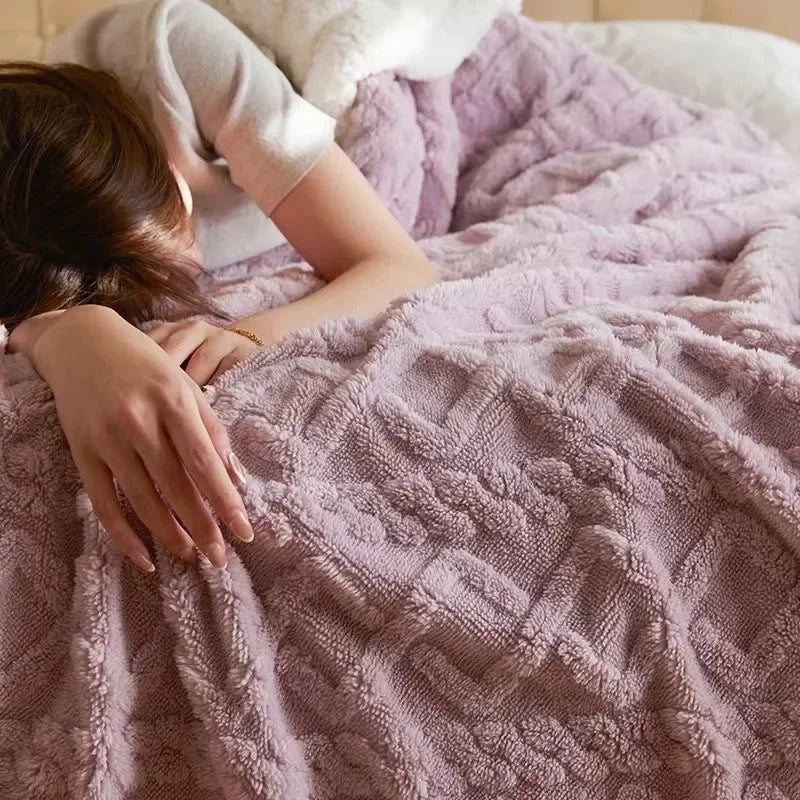 Soft Plush Wool Blanket for Cold Winter Nights