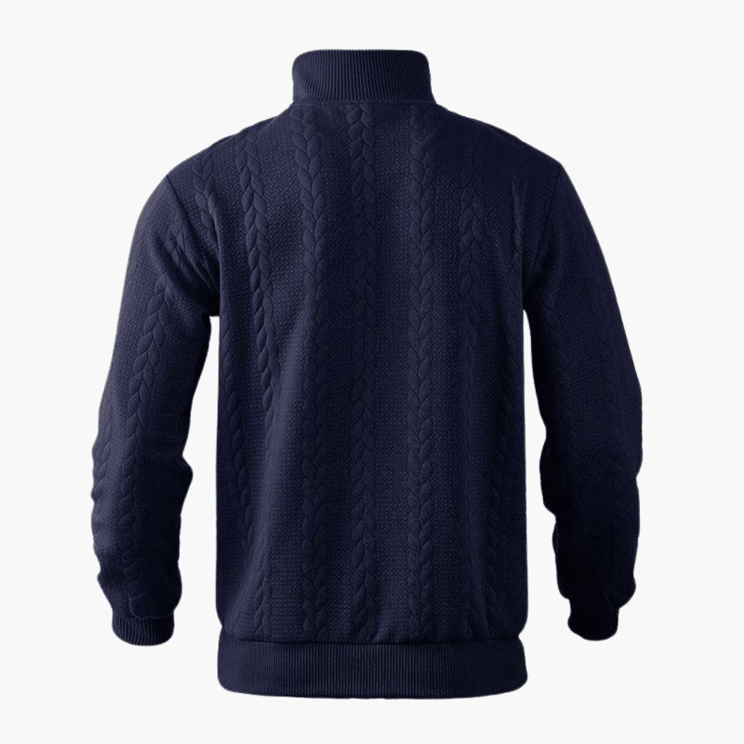 Classic Crew Neck Cable Knit Sweater for Men