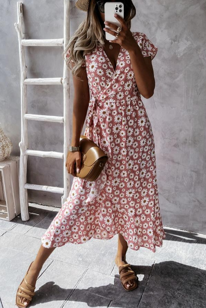 Loose Fit Floral A-Line Summer Dress