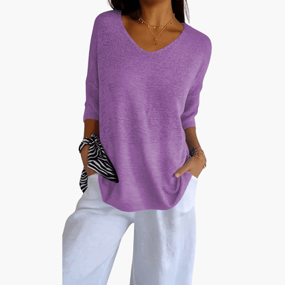 Relaxed Fit V-Neck Tee for Women