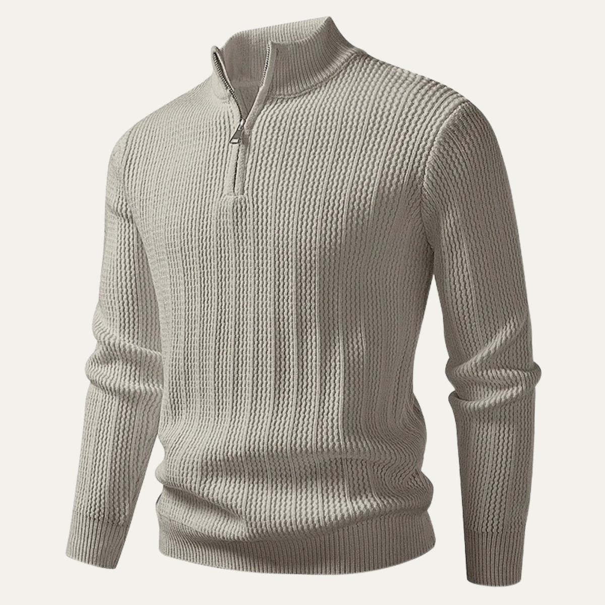 Classic Men's Zip Neck Soft Knit Sweater