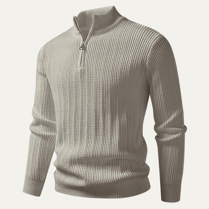 Classic Men's Zip Neck Soft Knit Sweater