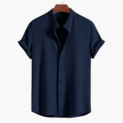 Men's Slim Fit Shirt with Stand Collar - Classic Style