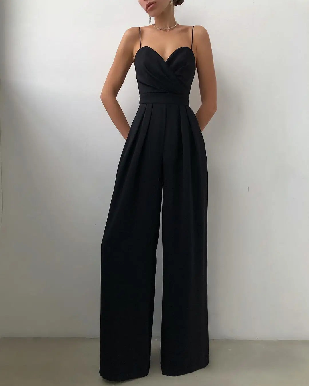 Comfortable Capri Jumpsuit with High Waist and Flare Legs