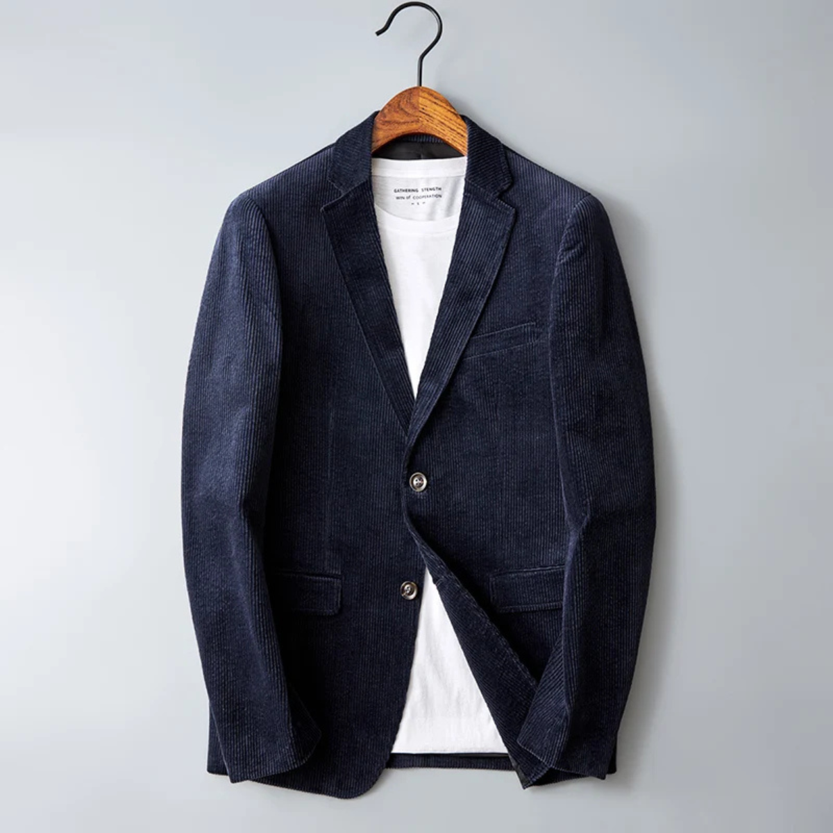 Slim Fit Brown Corduroy Suit Jacket