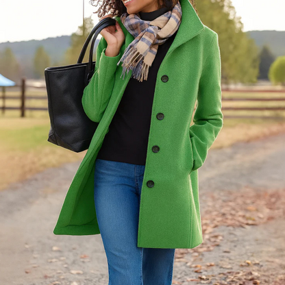 Ladies Classic Long Button Coat