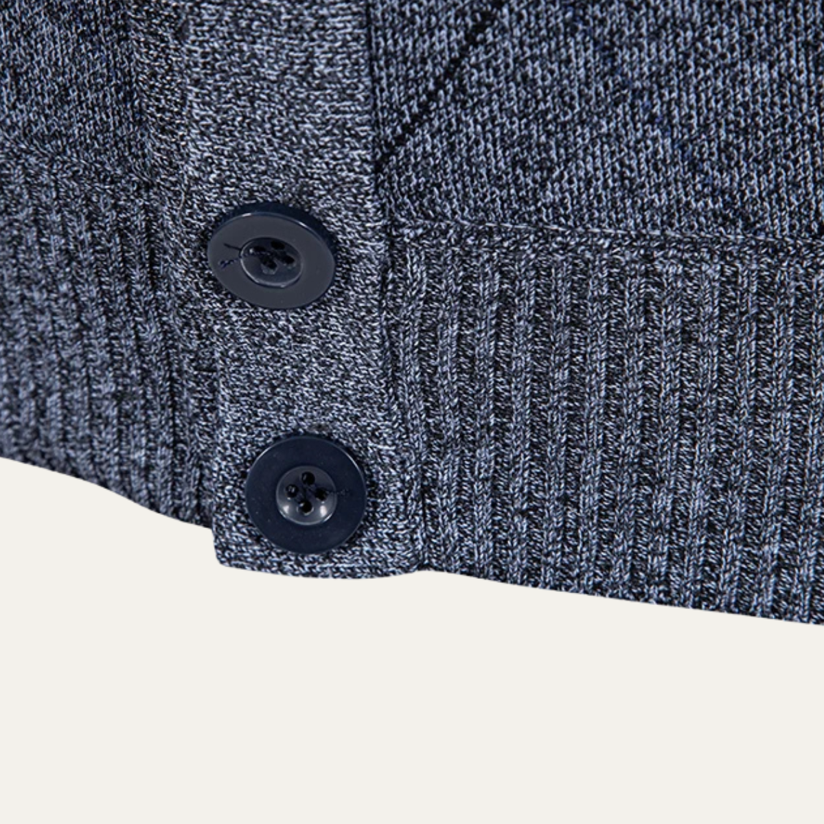 Warm Plaid V Neck Men's Fleece Cardigan Sweater