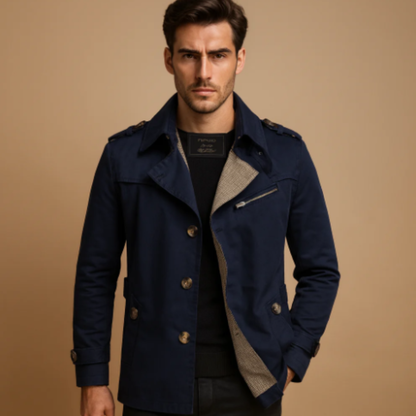 Classic Men's Double Breasted Water Repellent Trench Coat