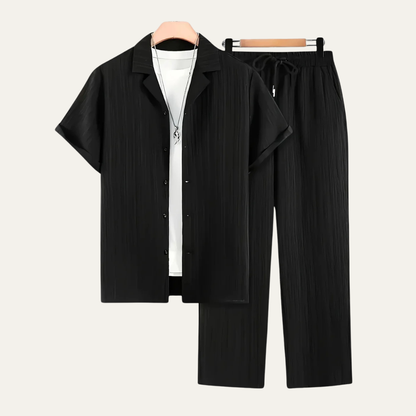 Breathable Linen Casual Shirt and Pants Set for Men