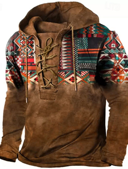 Classic Ethnic Mens Pullover Hoodie