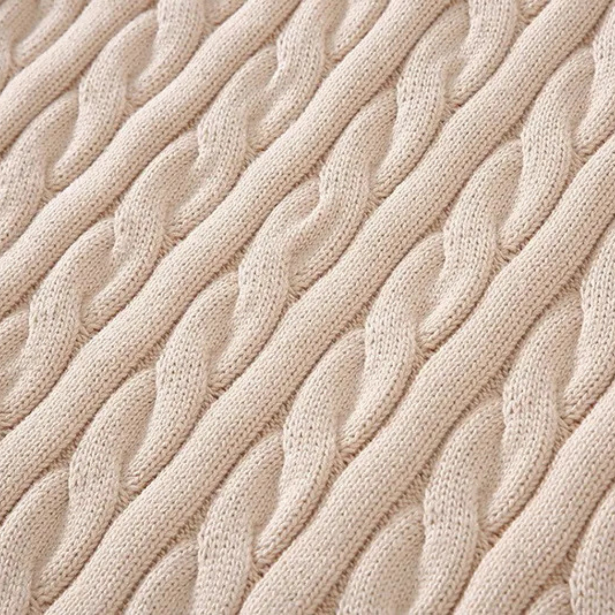 Cozy Mens Cable Knit Half Zip Cotton Sweater