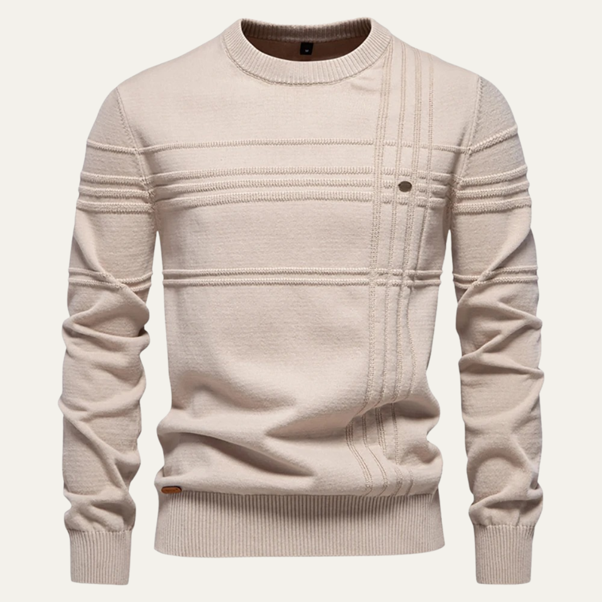Classic Fit Men's Crew Neck Wool Sweater - Nocini