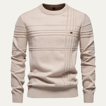 Classic Fit Men's Crew Neck Wool Sweater - Nocini