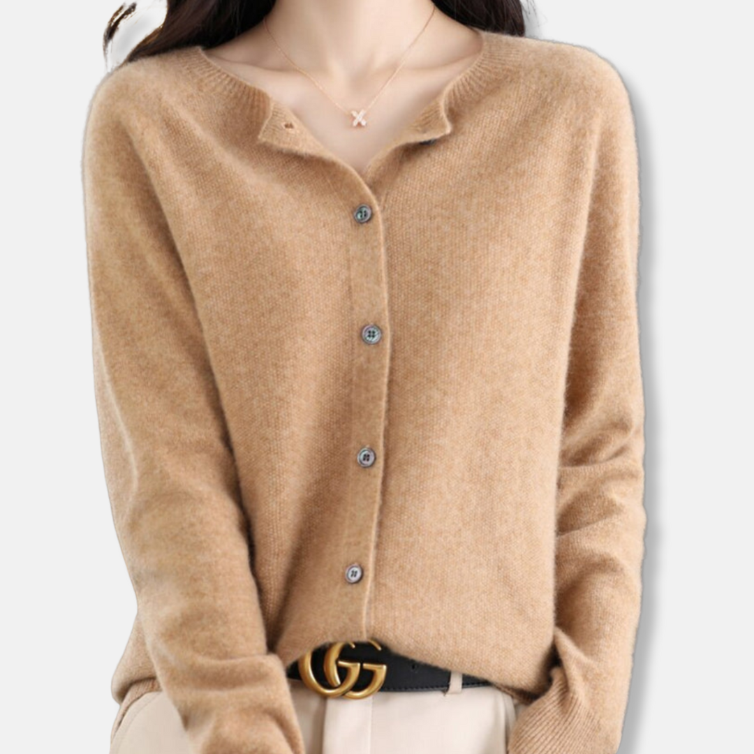 Classic Crew Neck Button Sweater