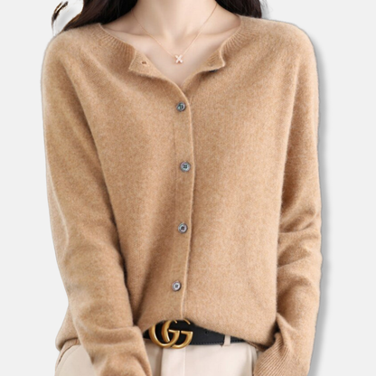 Classic Crew Neck Button Sweater