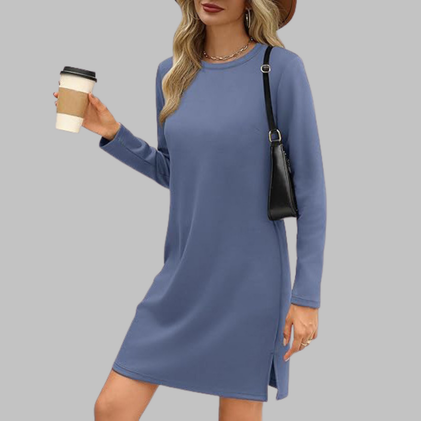 Relaxed Fit Casual Round Neck Dress