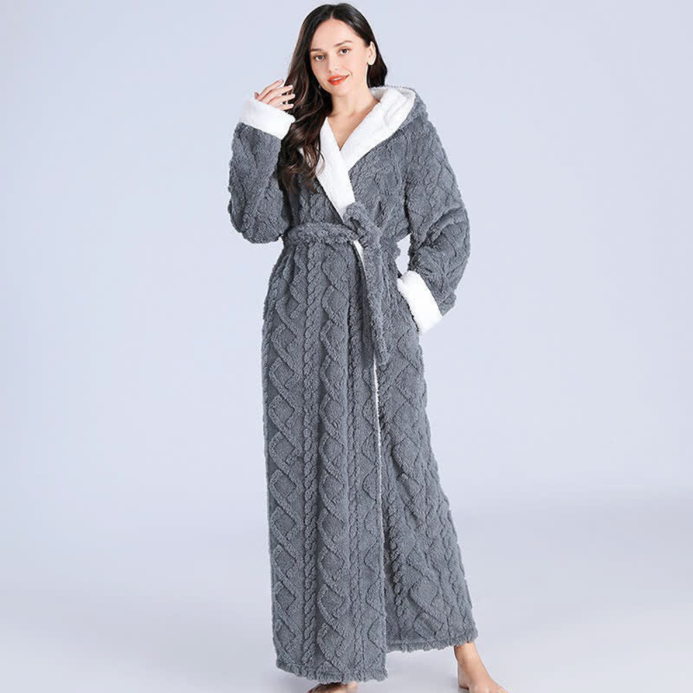 Soft Fleece Hooded Spa Bath Robe
