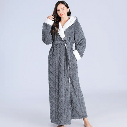 Soft Fleece Hooded Spa Bath Robe