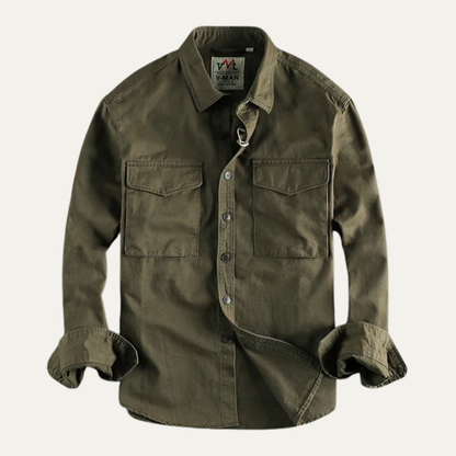 Reliable Men's Cotton Work Shirt with Pocket Storage
