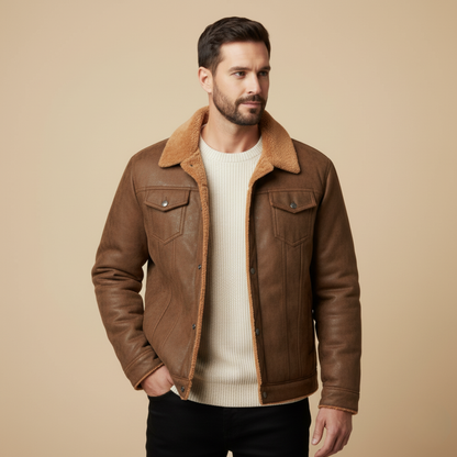 Classic Men's Faux Leather Biker Jacket