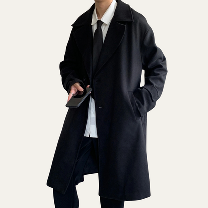 Classic Men's Camel Overcoat with Adjustable Belt