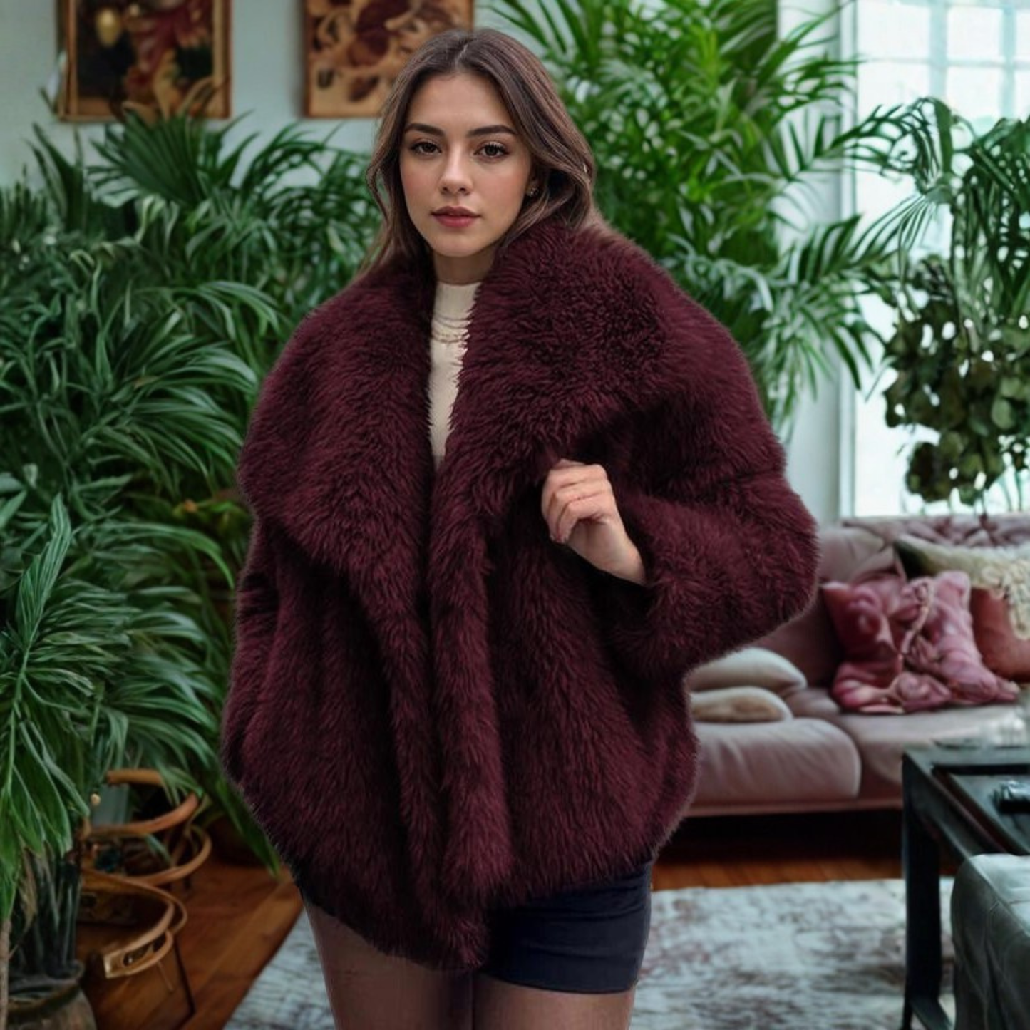 Warm Fuzzy Long Sleeve Winter Coat