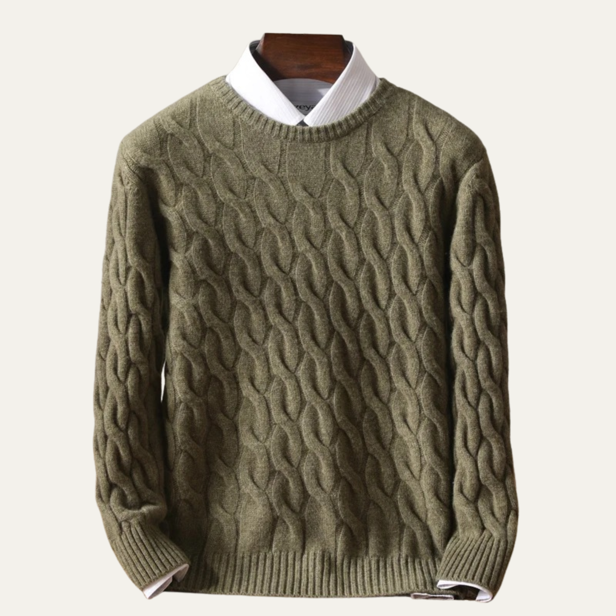 Luxury Men's Soft Cable Knit Sweater