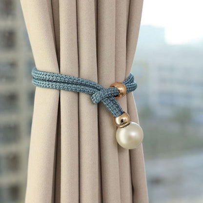 Luxurious White 2-Piece Pearl Curtain Tieback Set