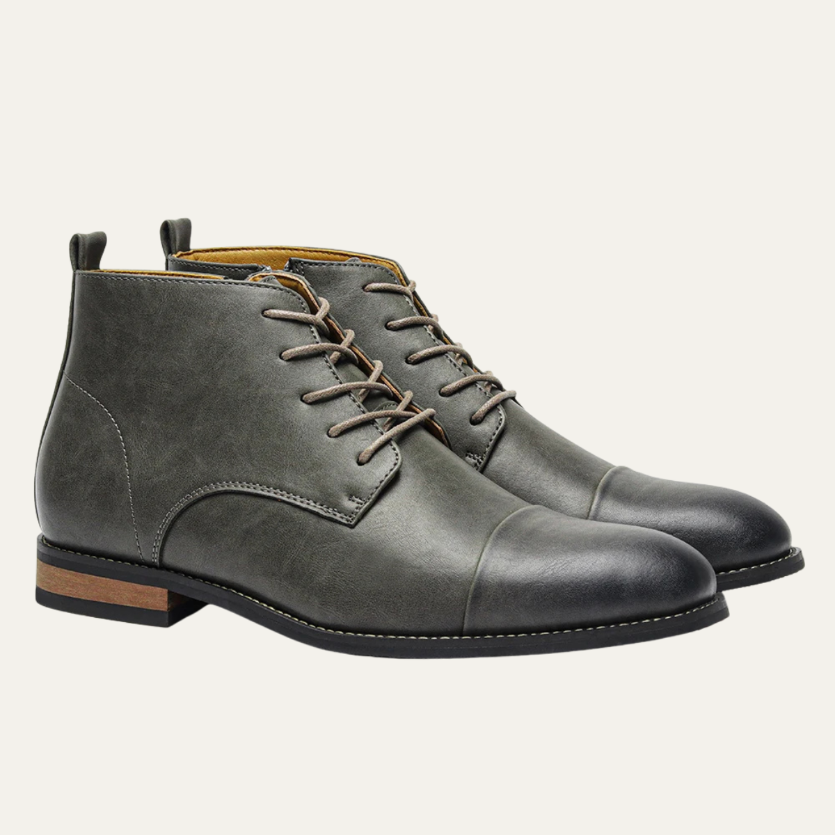 Stylish Men's Leather Side Zip Ankle Boots
