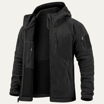 Men's Insulated Tactical Fleece Hoodie with Multiple Pockets