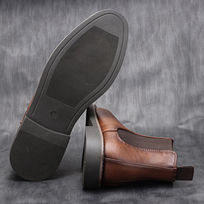 Comfortable Men's Tan Leather Chelsea Boots