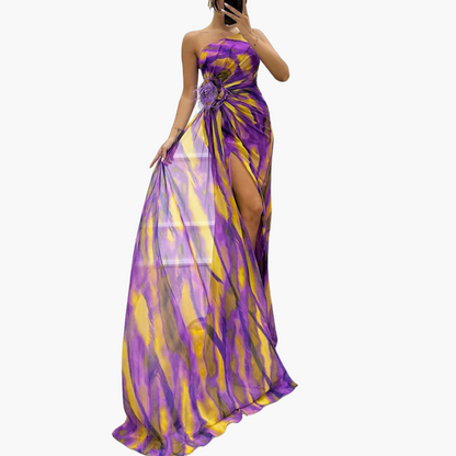Chic Off Shoulder Maxi Dress with Flowy Design