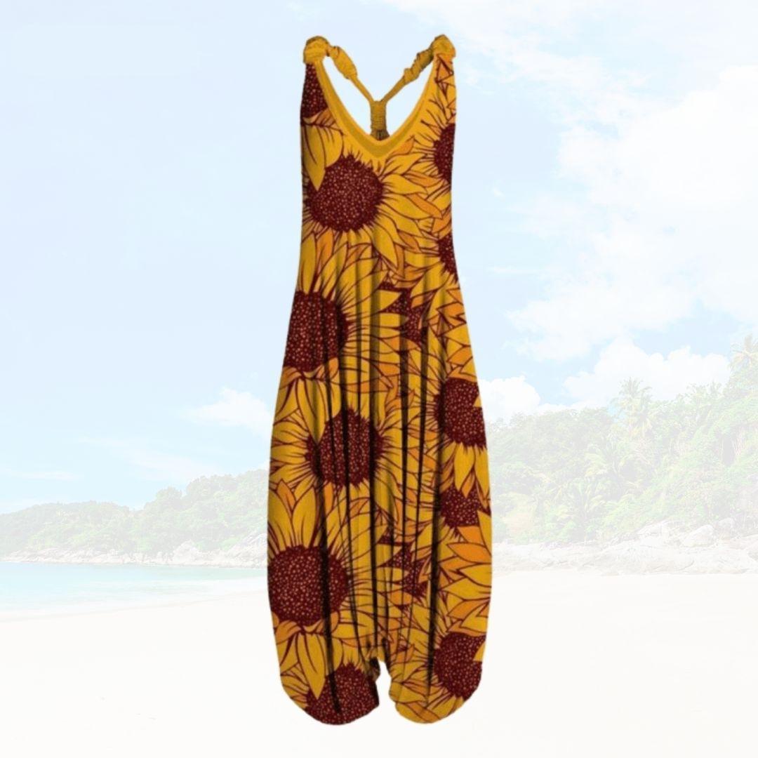Ladies Loose Fit Full Length Sleeveless Jumpsuit