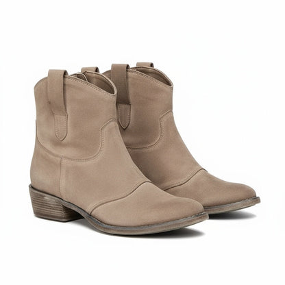 Retro Western Low Ankle Boots - Olytrend