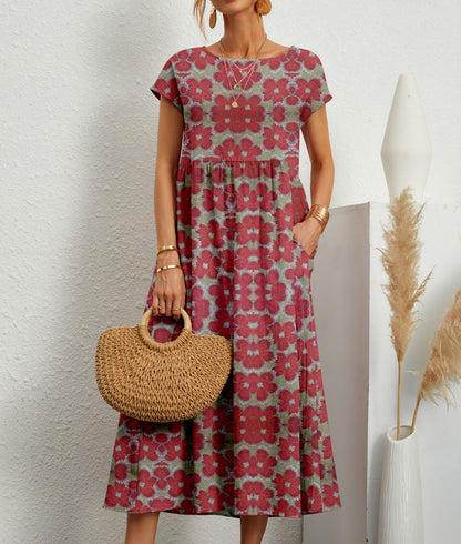 Trendy Floral Knee Length Dress - Nocini