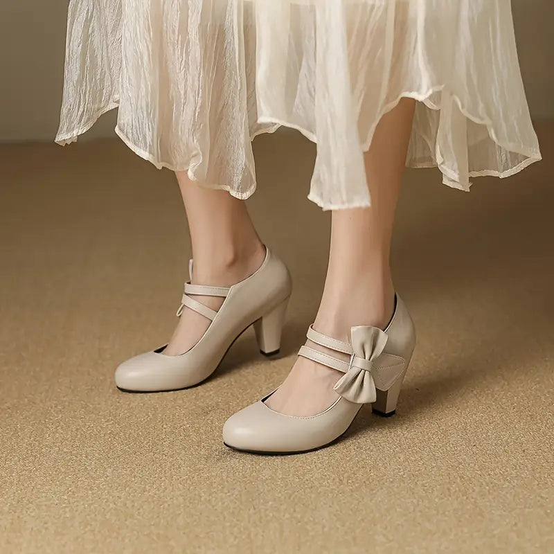 Ladies Elegant Double Buckle Low Heels