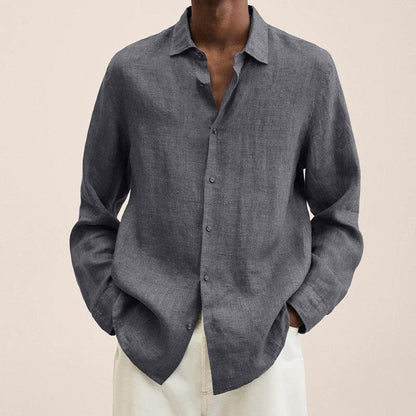 Casual Mens Button Down Shirt Natural Breathable Cotton