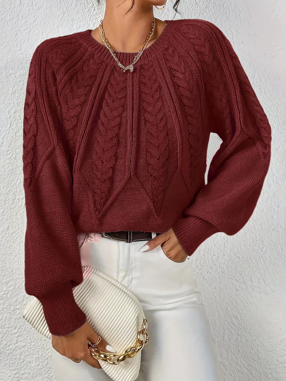 Soft Crew Neck Knitted Sweater
