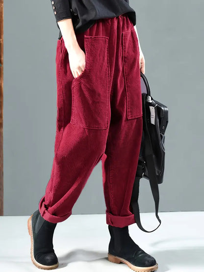 Warm Straight Leg Corduroy Pants